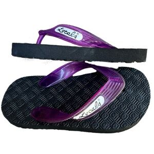Locals Kids Flip Flops Size 10 Purple Black Beach Sandals Toddler NWOT